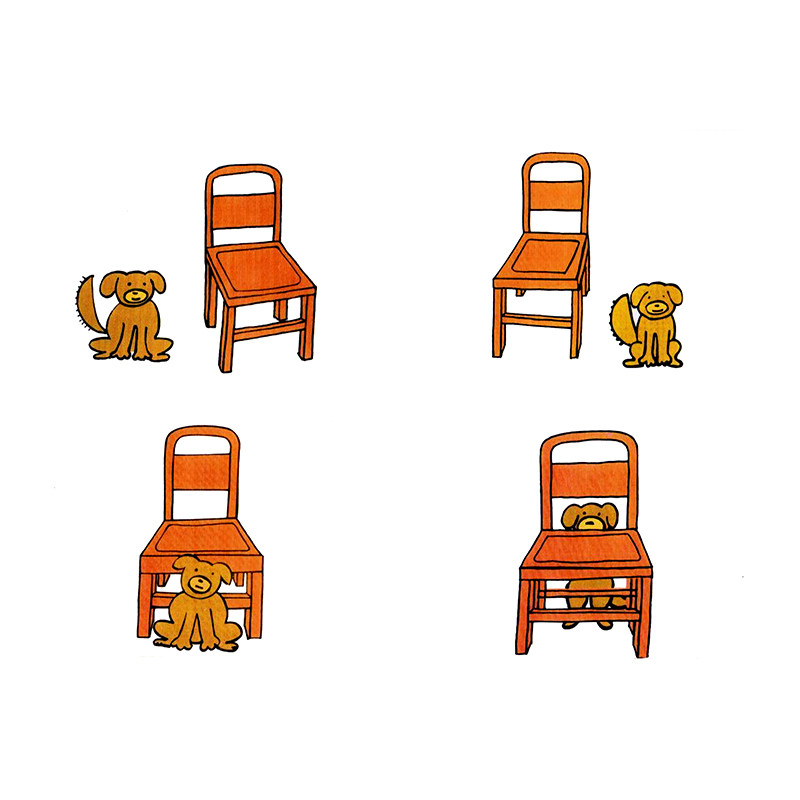 方位介词上下左右前后里外认知卡片自闭症孤独症语言玩具挂图