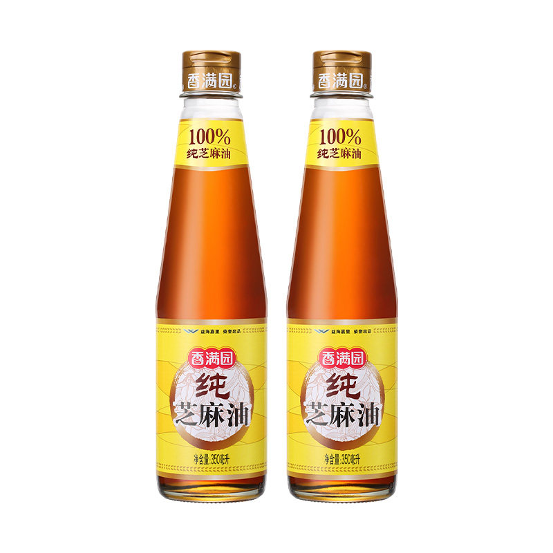 调味香满园芝麻油350ml2瓶香油凉拌拌菜烹饪火锅香油