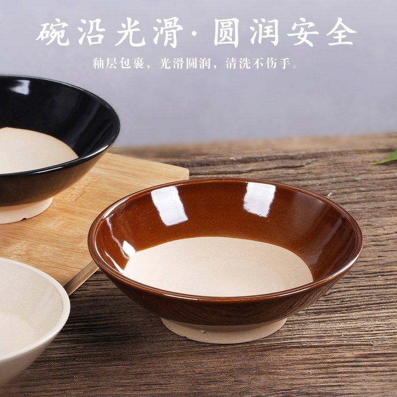 老式碗不烫手扣肉碗陶瓷粗土砂碗怀旧家用复古碗