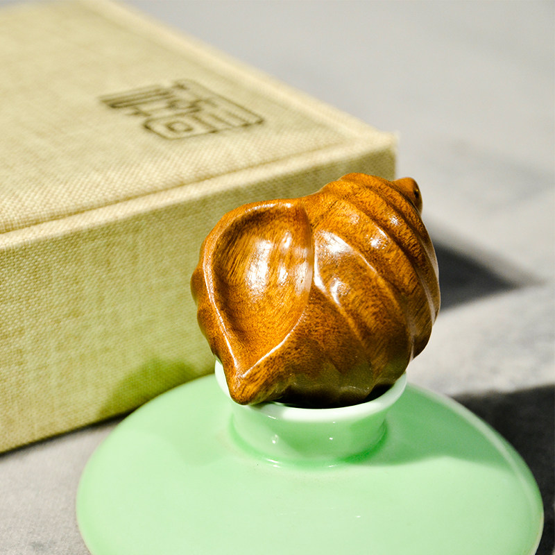 楠寻金丝楠木海螺挂件吊坠立体手把四川小叶木雕