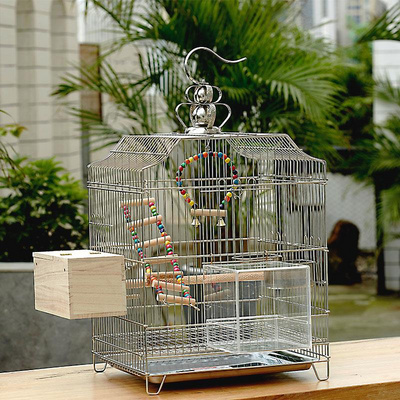 鸟笼笼子繁殖方形不锈钢大号鹦鹉别墅鸟笼