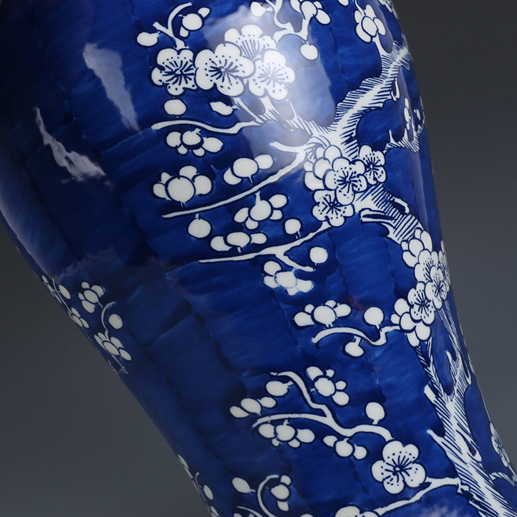 大清康熙青花冰梅梅瓶仿古瓷器古董古玩收藏花瓶