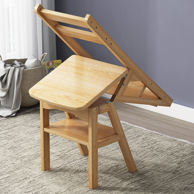 实木梯子凳家用多功能椅子变梯子折叠梯凳踏步楼梯登高梯简易室内