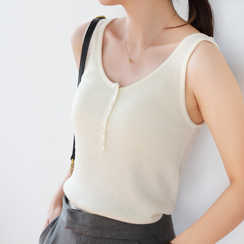 肩带内搭打底修身小众设计领针新款夏季2021背心吊带