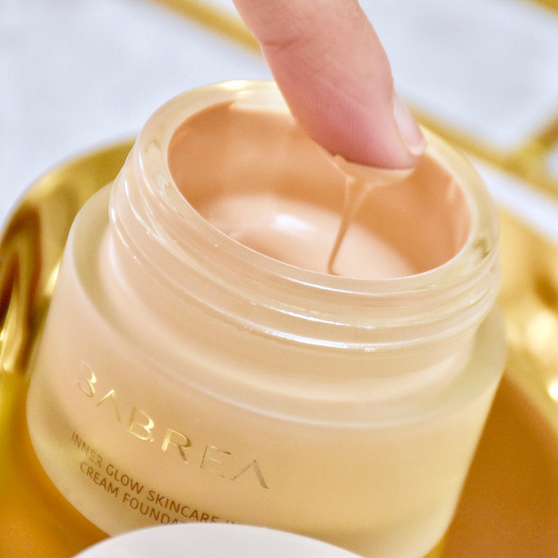 babrea粉霜韩国芭贝拉水感丝滑粉底霜保湿持久控油遮瑕奶油肌正品