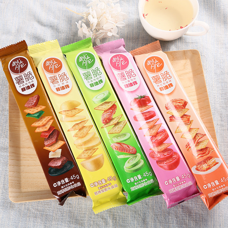 洽洽喀吱脆45g*24支薯脆膨化饼干恰恰嘎吱脆薯片非油炸休闲零食