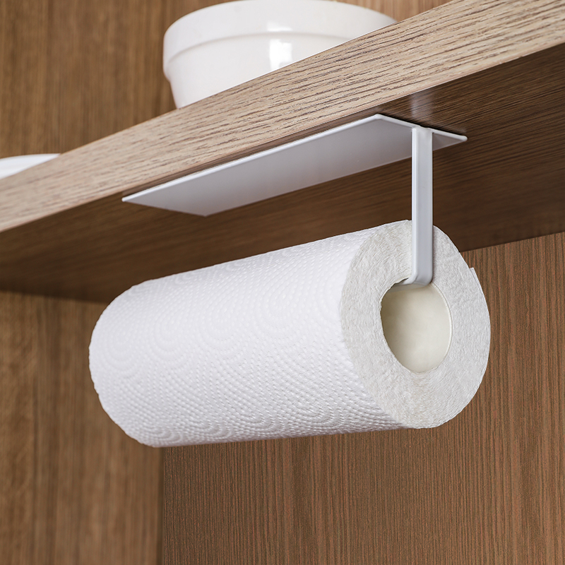 厨房纸巾架免打孔壁挂式卷纸架子懒人抹布纸架纸巾架