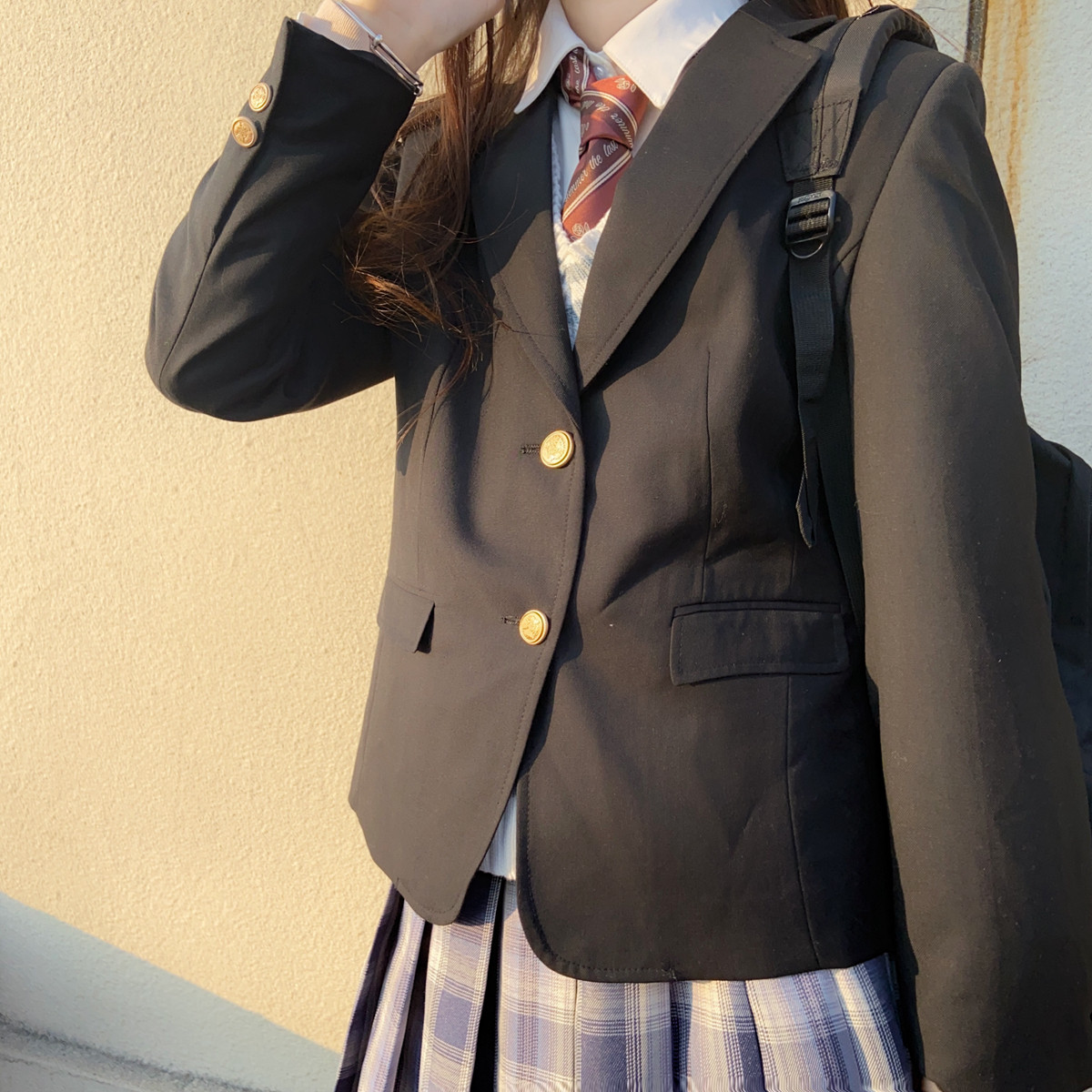 两粒西装秋冬西服女款单排刺篇基础制服jk学生校服