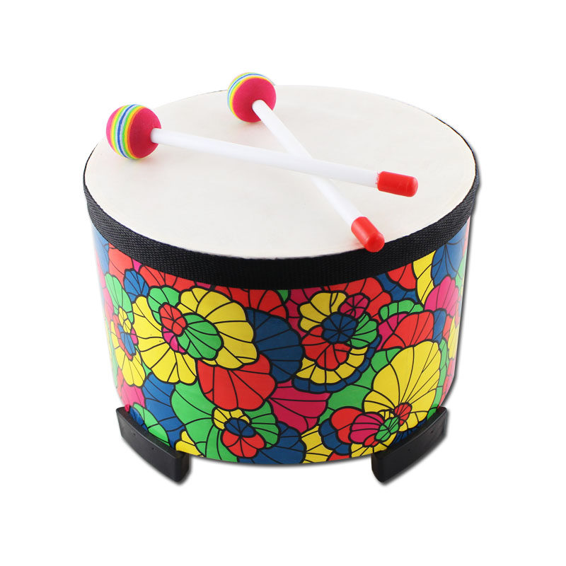 奥尔夫教具10英寸印花地鼓大鼓儿童打击乐器幼儿园玩具手鼓战鼓