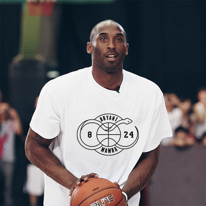 黑曼巴科比8号24号湖人队纪念短袖恤男宽松新疆运动t恤
