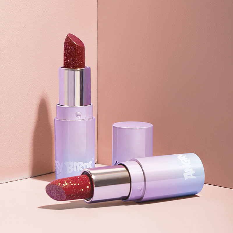 judydoll橘朵愤怒的小鸟迷你唇膏组合轻盈雾面繁星细闪砖红粉桃