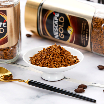 原装进口俄罗斯雀巢nescafe gold金牌95g玻璃瓶速溶纯黑咖啡包邮