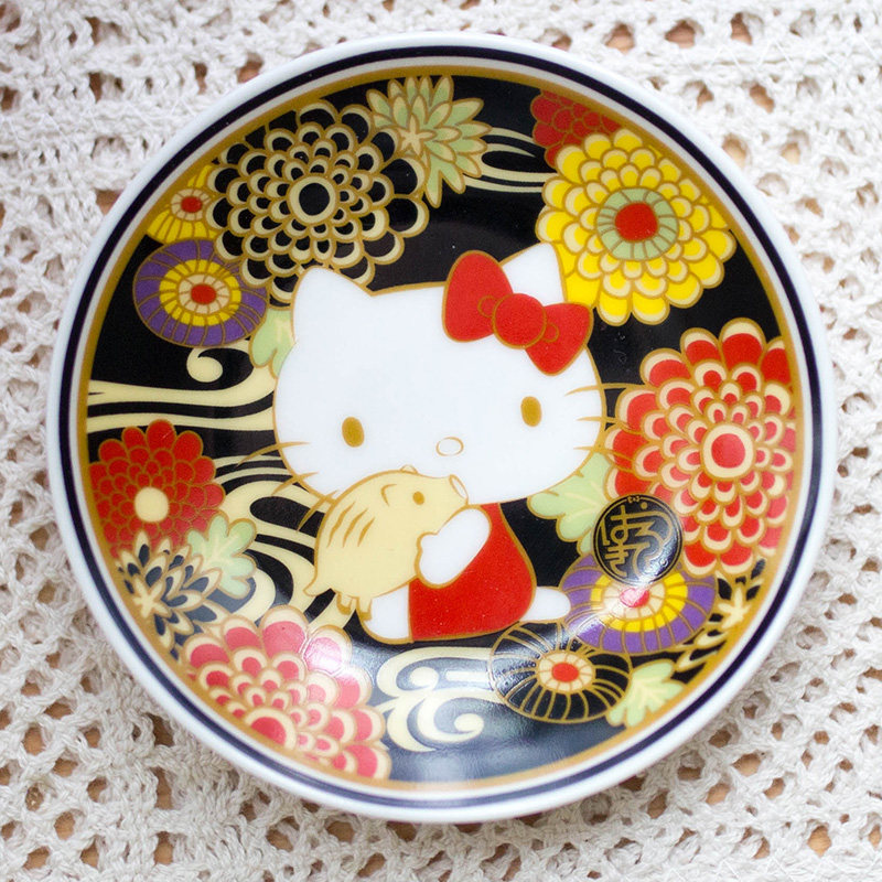 包邮出口品hellokitty陶瓷碟子三丽鸥卡通调料薯条味碟碟