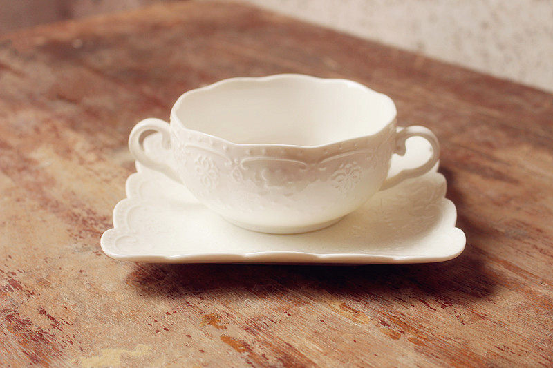 美瓷美家描金欧式浮雕餐具甜品汤碗燕窝盅配碗