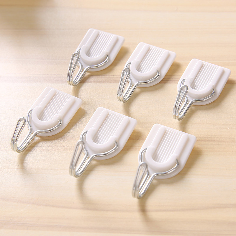 6个装强力承重粘钩粘胶创意无痕免钉墙壁厨房浴室壁挂勾门后挂钩