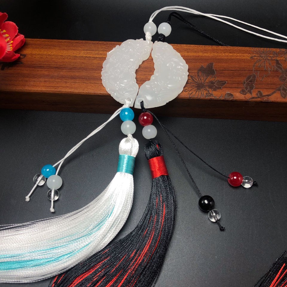 古代定情信物情人节礼物一对古风玉佩腰佩龙凤项坠