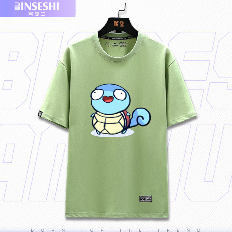 杰尼龟妙种子小火火龙神奇宝贝动漫二次元男女纯棉t恤