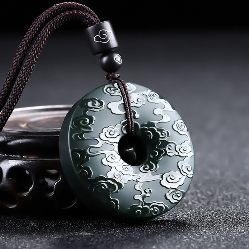 新疆和田祥云玉佩吊坠男女天然玉石石塔一细颈饰