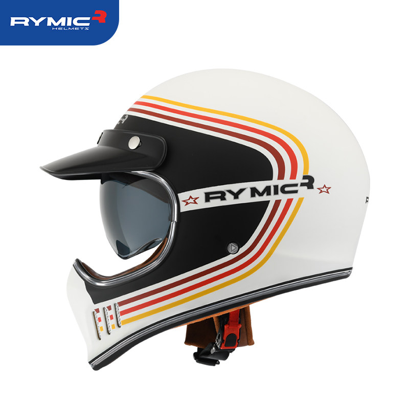 rymic摩托车头盔全盔漫步者复古男女个性酷夏夏季摩托车头盔