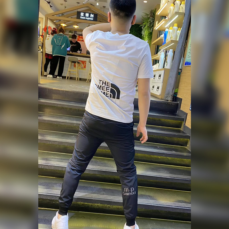 精神小伙修身短袖男网红青春潮流T恤社会潮牌炸街上衣ins简约半袖