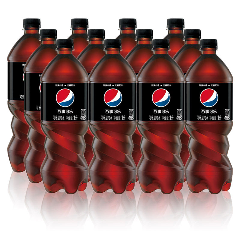 无糖可乐百事可乐极度1l12瓶整箱瓶装碳酸饮料碳酸饮料