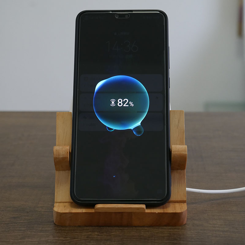 适用华为15w无线充电器立式底座实木木质支架手机充电器
