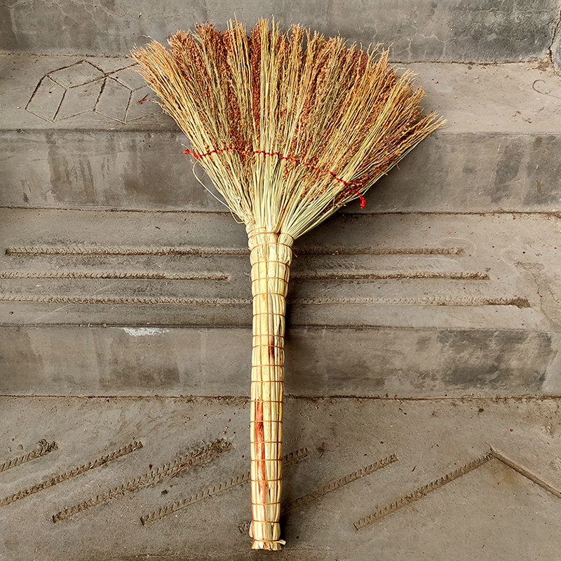 扫把单个家用老式扫地笤帚不沾头发糜子农村扫把