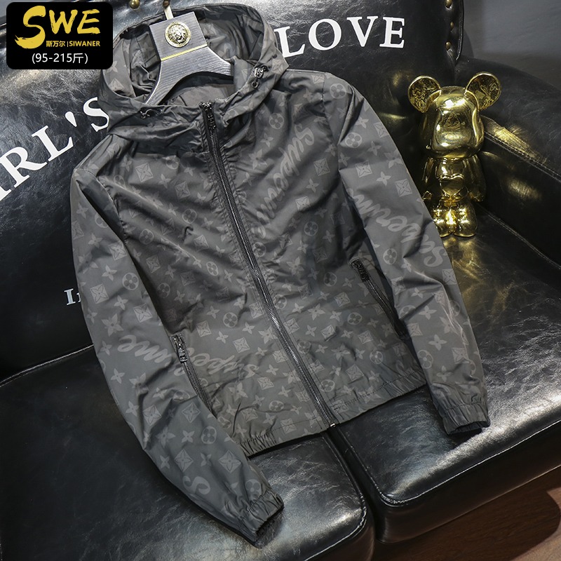 SWE斯万尔 欧洲站潮牌外套男2021新款秋装潮流痞帅修身连帽夹克男