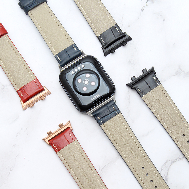 表带oppowatch智能能手真皮蝴蝶牛皮46mm精钢版oppo配件