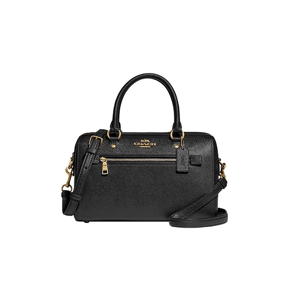 美国直邮coach蔻驰rowan女士拎包斜挎包波士顿黑金通用款女包