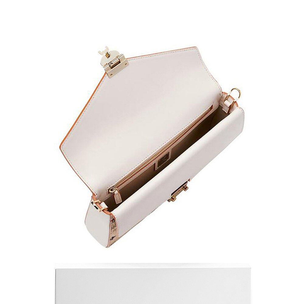 香港直发mcm女士米色翻盖字母印花链条包信封包myz9sme80iz