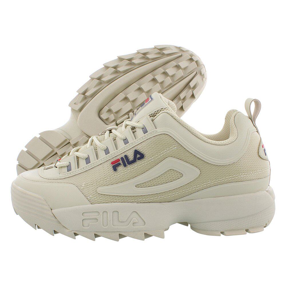 美国直邮fila斐乐男士米色网面厚底休闲休闲运动运动休闲鞋