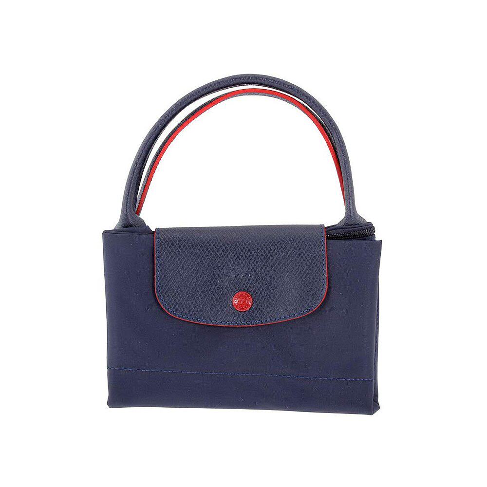 香港直邮longchamp珑骧女士中号海军蓝色尼龙手提包1623619556