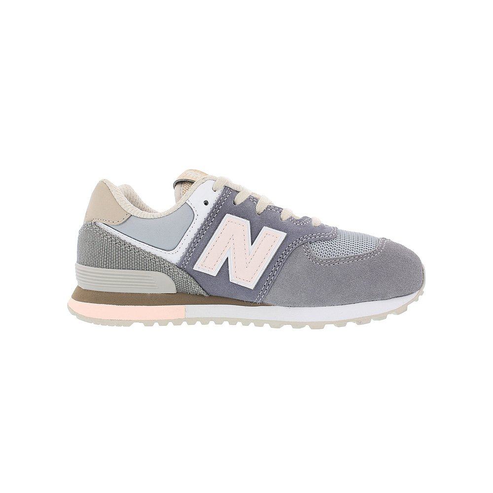 美国newbalance新百伦银白色布面运动跑鞋童鞋舒适跑步鞋