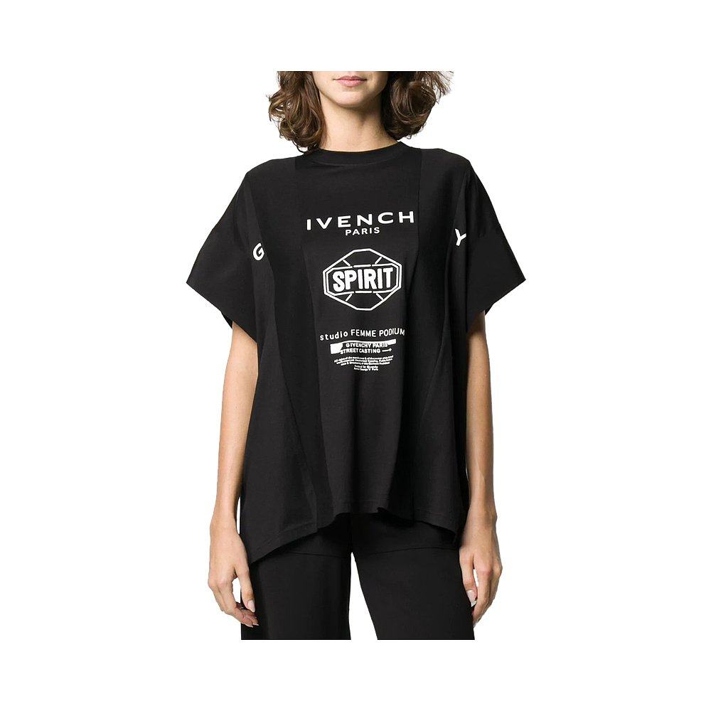 香港直发givenchy纪梵希黑色女士棉质休闲短袖bw707k3z2y001t恤