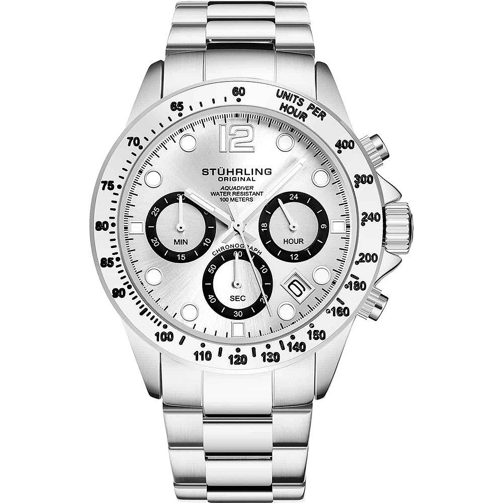 美国直邮stuhrling施图灵图灵石英三眼计时夜光日历欧美腕表