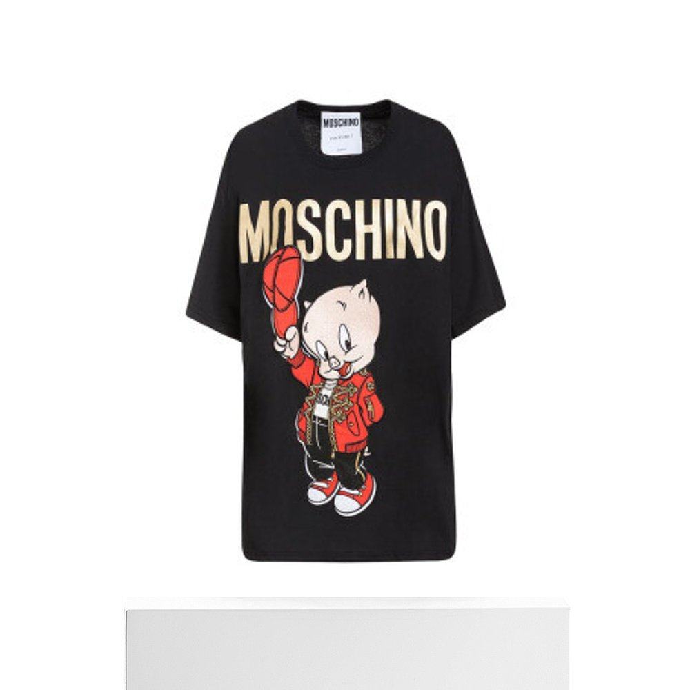 香港直邮moschino女黑色女士t恤d1a077910401555201