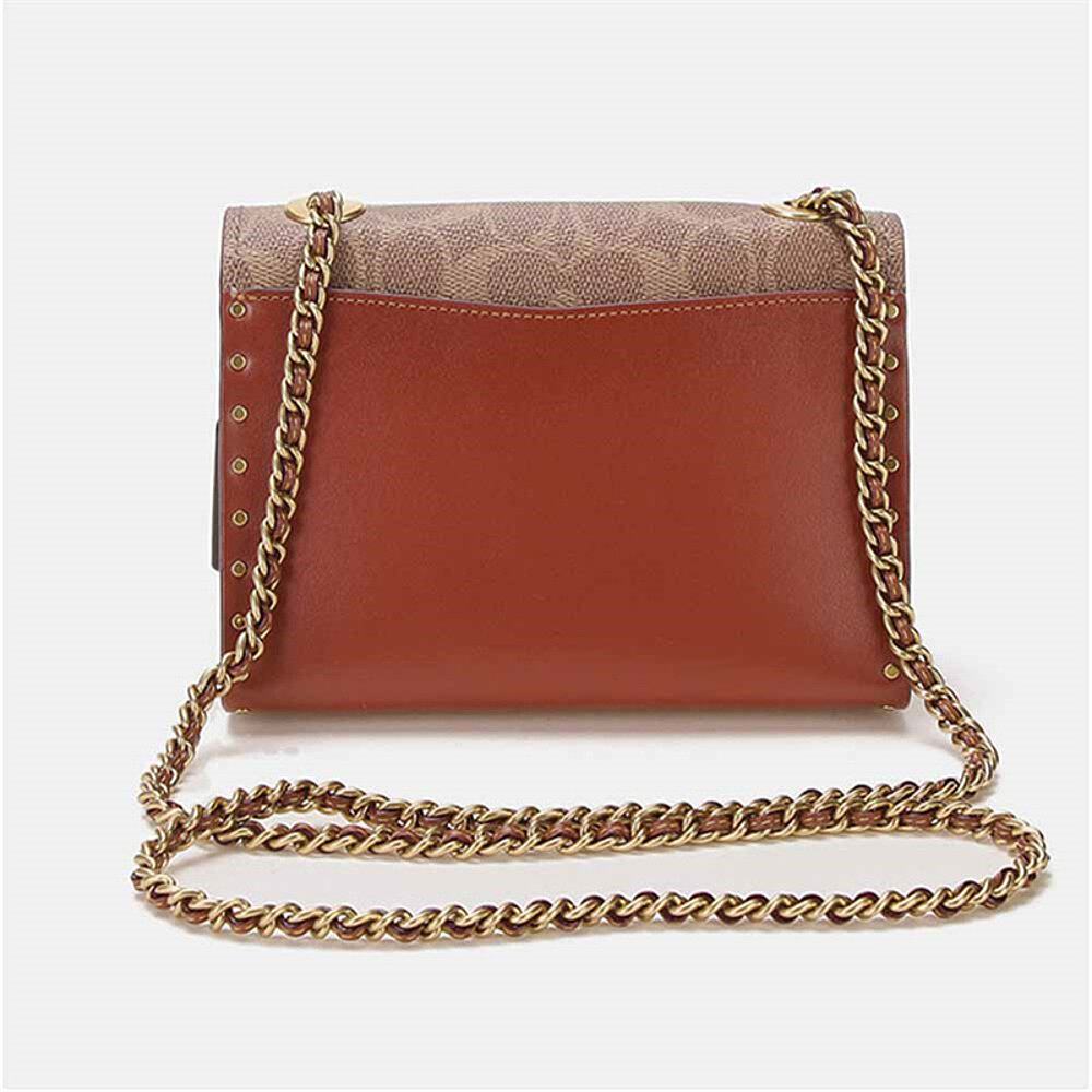 香港直发coach蔻驰parker18山茶花单肩包牛皮革老花通用款女包