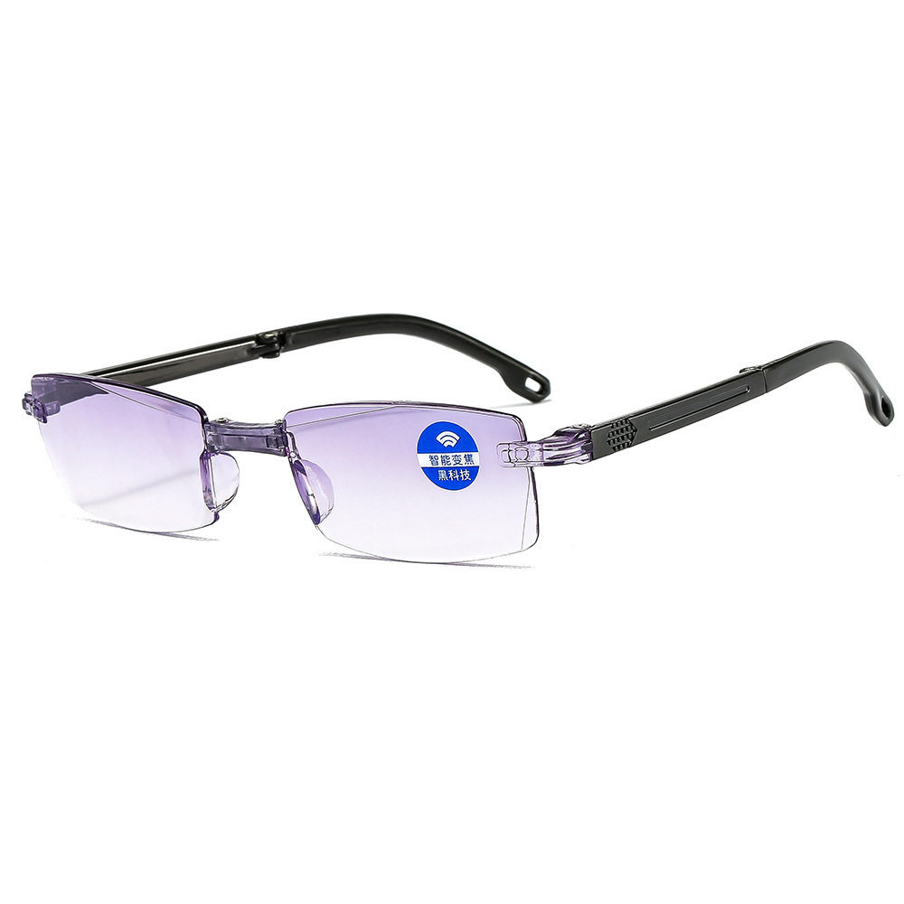 老花镜高清智能变焦老人眼镜女无边防蓝光高档老花镜