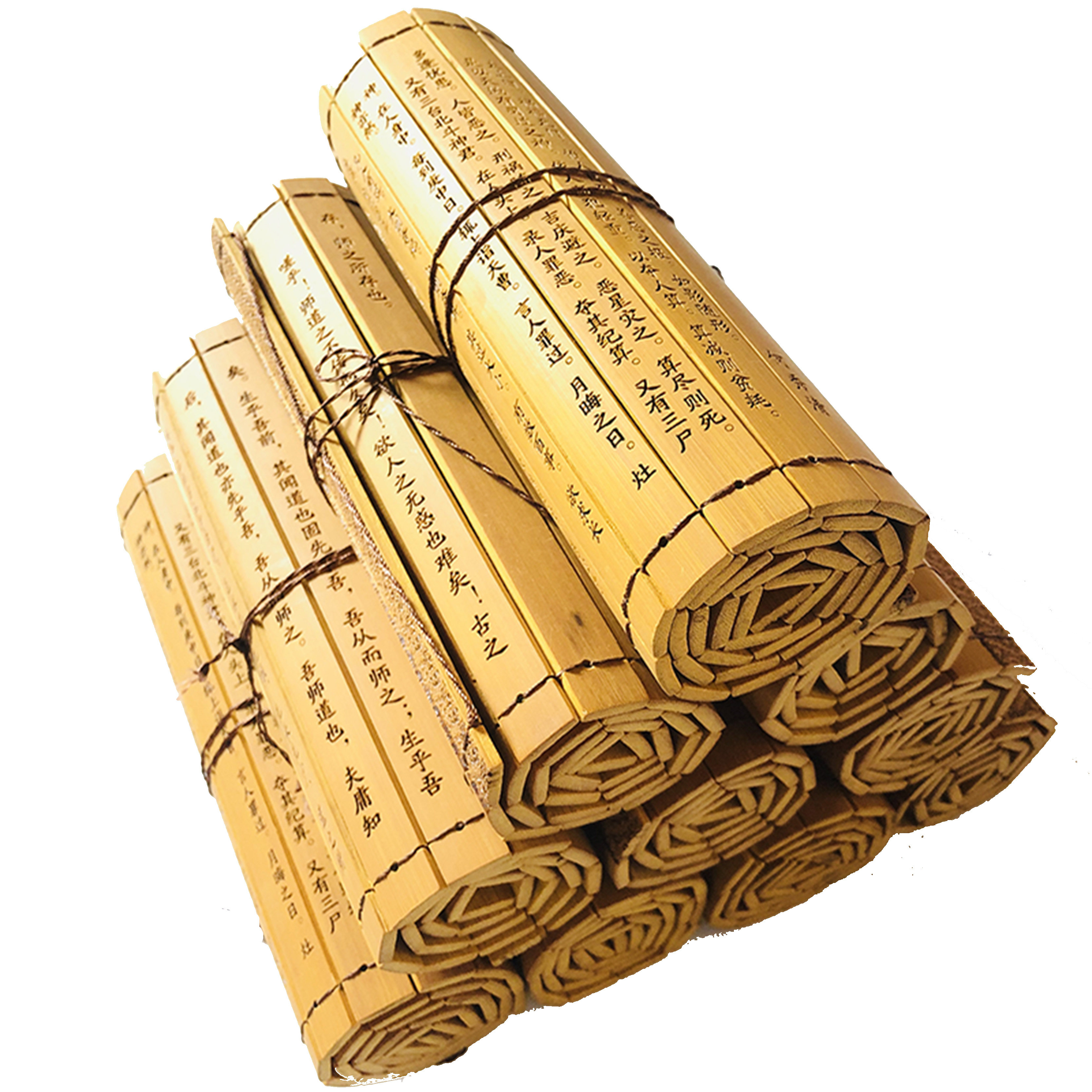 竹简刻字定制竹卷兰亭心经论语大学表演道具竹简定制