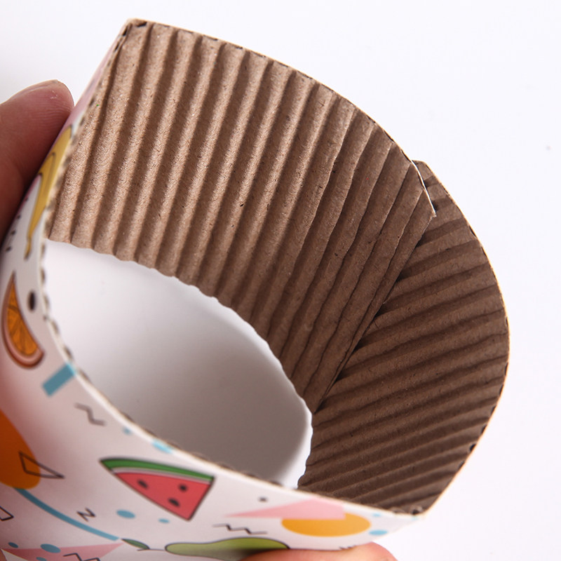 现货一次性牛皮白卡纸瓦楞防水隔热隔冰咖啡奶茶杯套