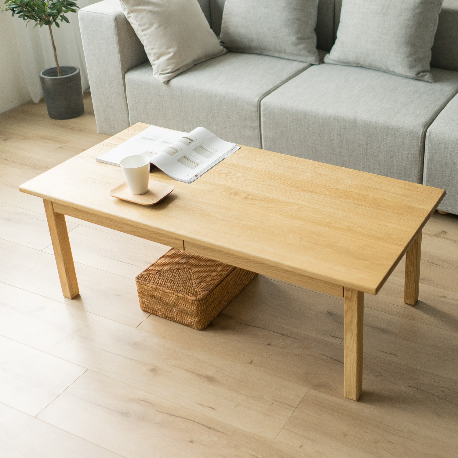 无即茶几极简无印日式北欧日本实木胡桃所有茶几