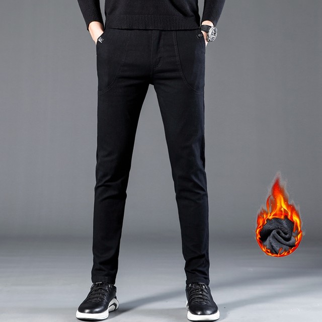 2020 autumn and winter new men's stretch casual trousers Korean version of the trend of men's all-match casual plus velvet pants men 2020 autumn and winter new men's stretch casual trousers Korean version of the trend of men's all-match casual plus velvet pants men