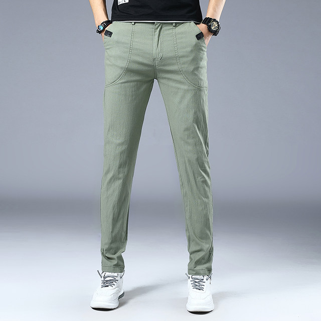 2020 autumn and winter new men's stretch casual trousers Korean version of the trend of men's all-match casual plus velvet pants men 2020 autumn and winter new men's stretch casual trousers Korean version of the trend of men's all-match casual plus velvet pants men