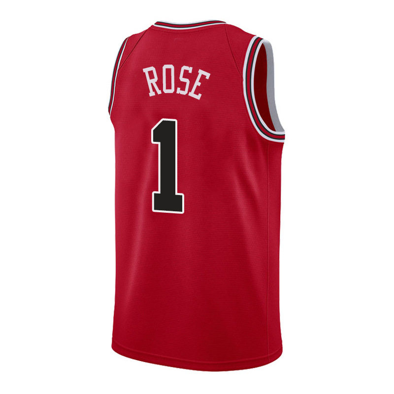 公牛1号德里克罗斯球衣rose骑士热压球迷城市篮球服