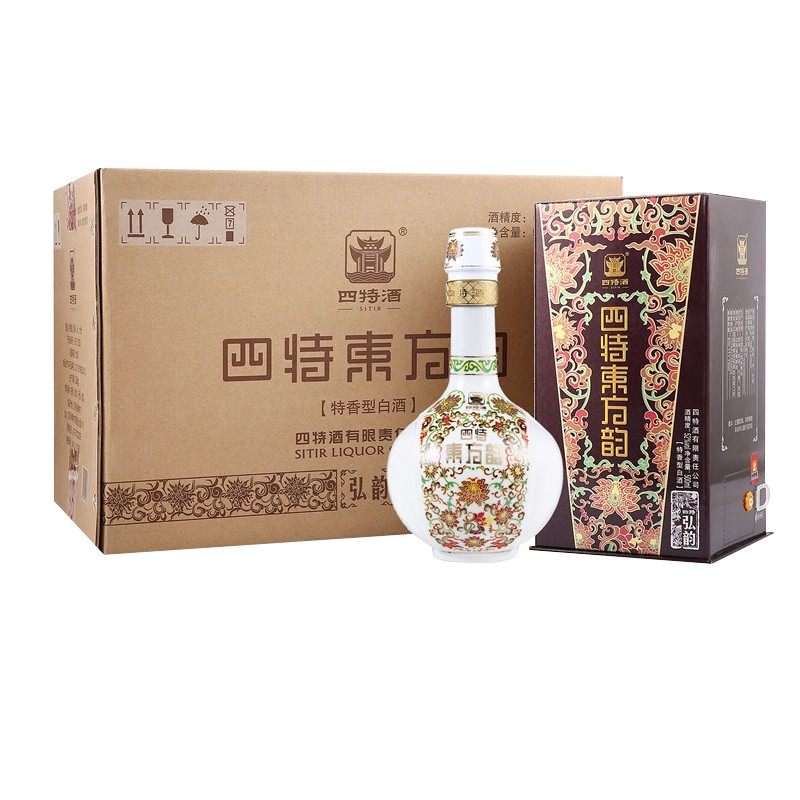 四特东方韵弘韵52度375ml6瓶整箱香型白酒配礼袋国产白酒