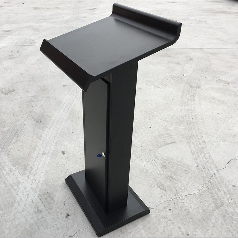 创意简约会议演讲讲台黑色迎宾时尚轻便式发言演讲台