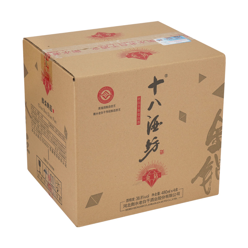 十八酒坊白酒金钻388度480ml4瓶整箱国产白酒