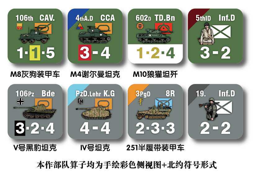 战役正版巴顿将军洛林二战西线战棋推演兵棋桌游卡牌