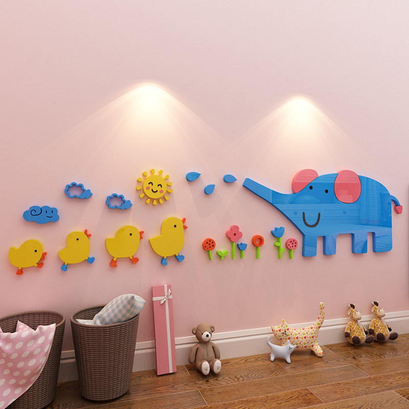 卡通墙贴3d立体卧室墙面装饰宝宝墙贴